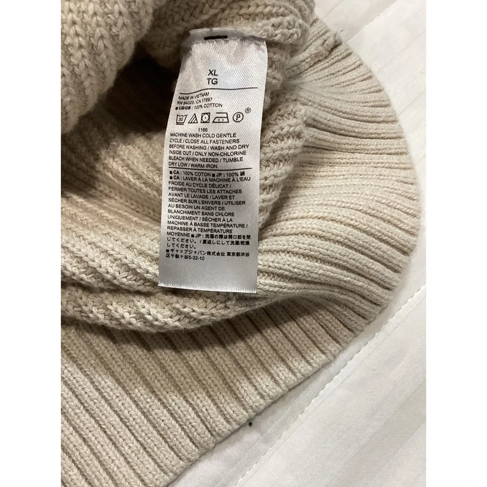 Banana Republic Mens XL Full‎ Zip Heavy Ribbed Cardigan Sweater Elbow Patches